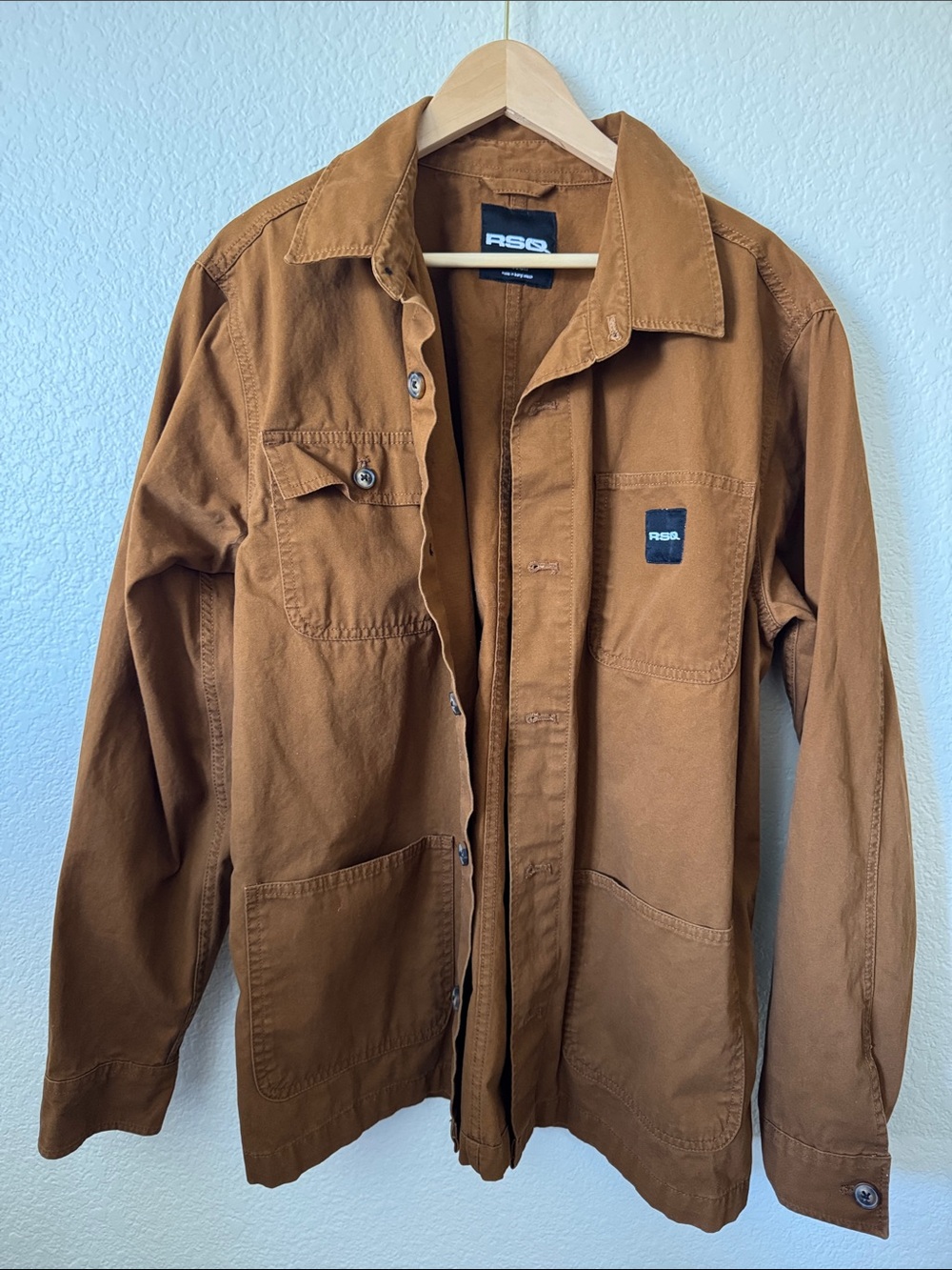 RSQ Men's Caramel Brown Lightweight Work Shirt Jacket